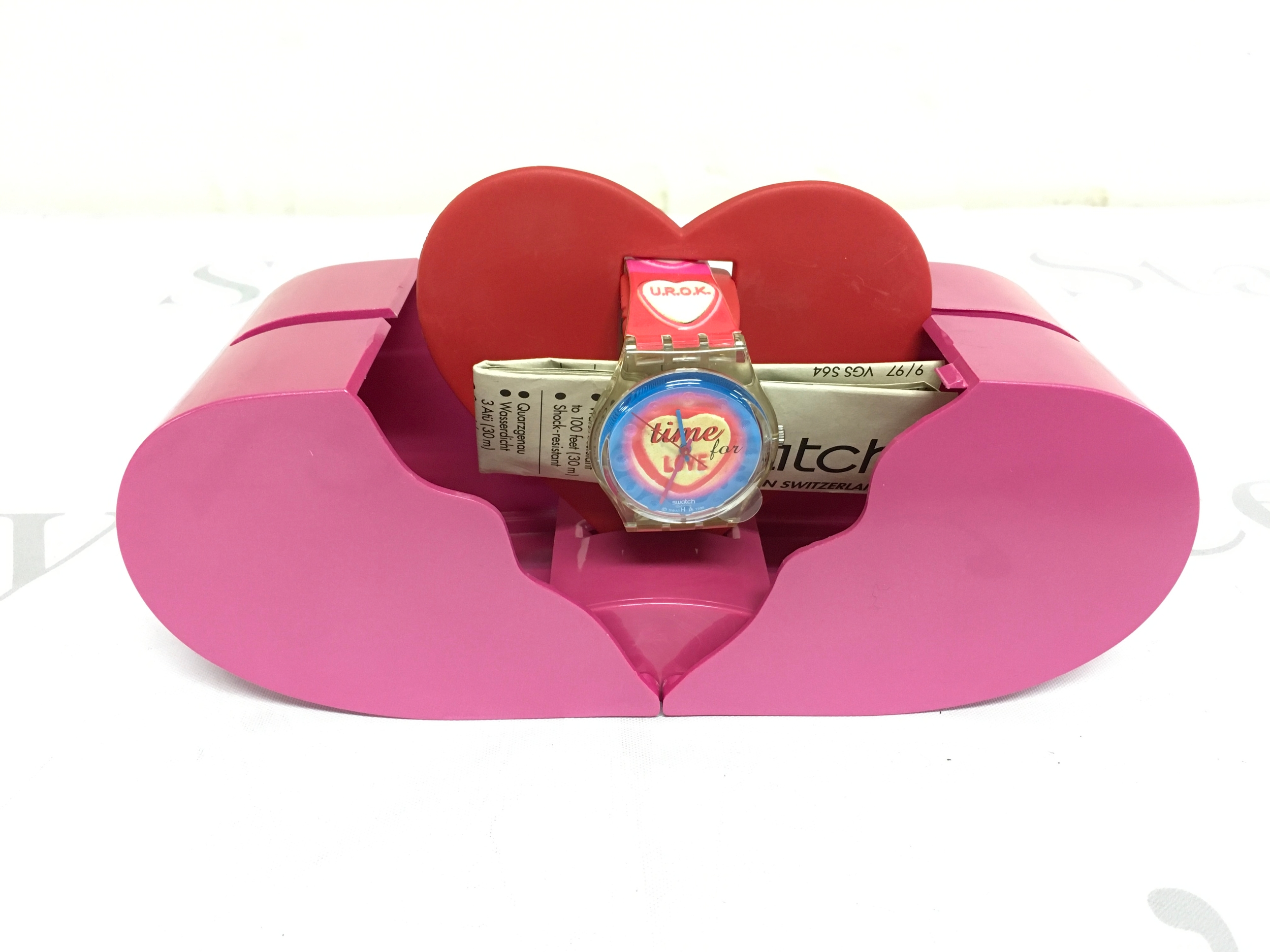 Swatch "Time For Love" Gent watch from 1999, specifically designed for Valentine's Day. GK293.