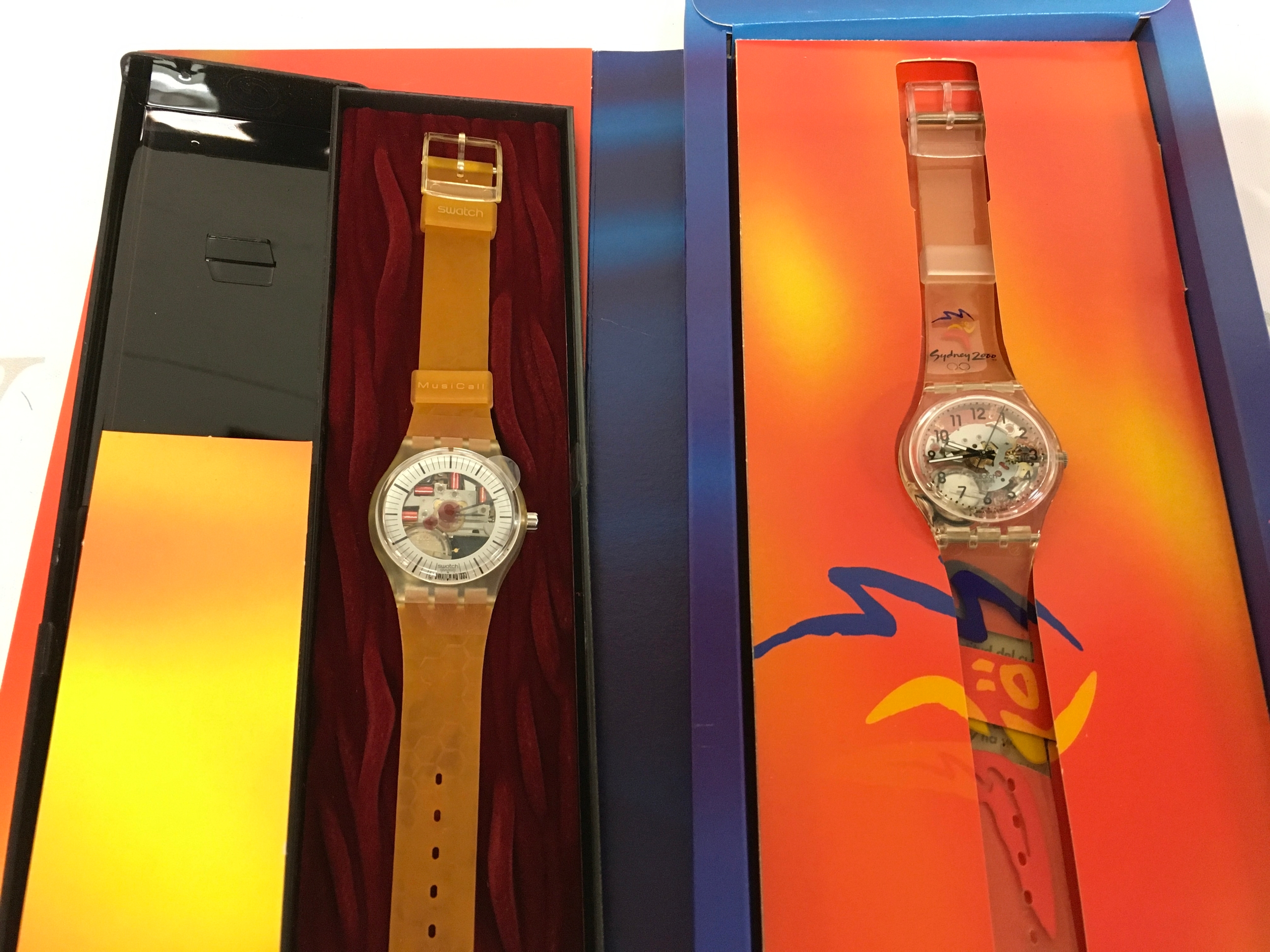 Two watches including Vintage Swatch Gent "Glorious Runner" (Reference: GK295), which was released as an official special edition timepiece for the Sydney 2000 Summer Olympic Games