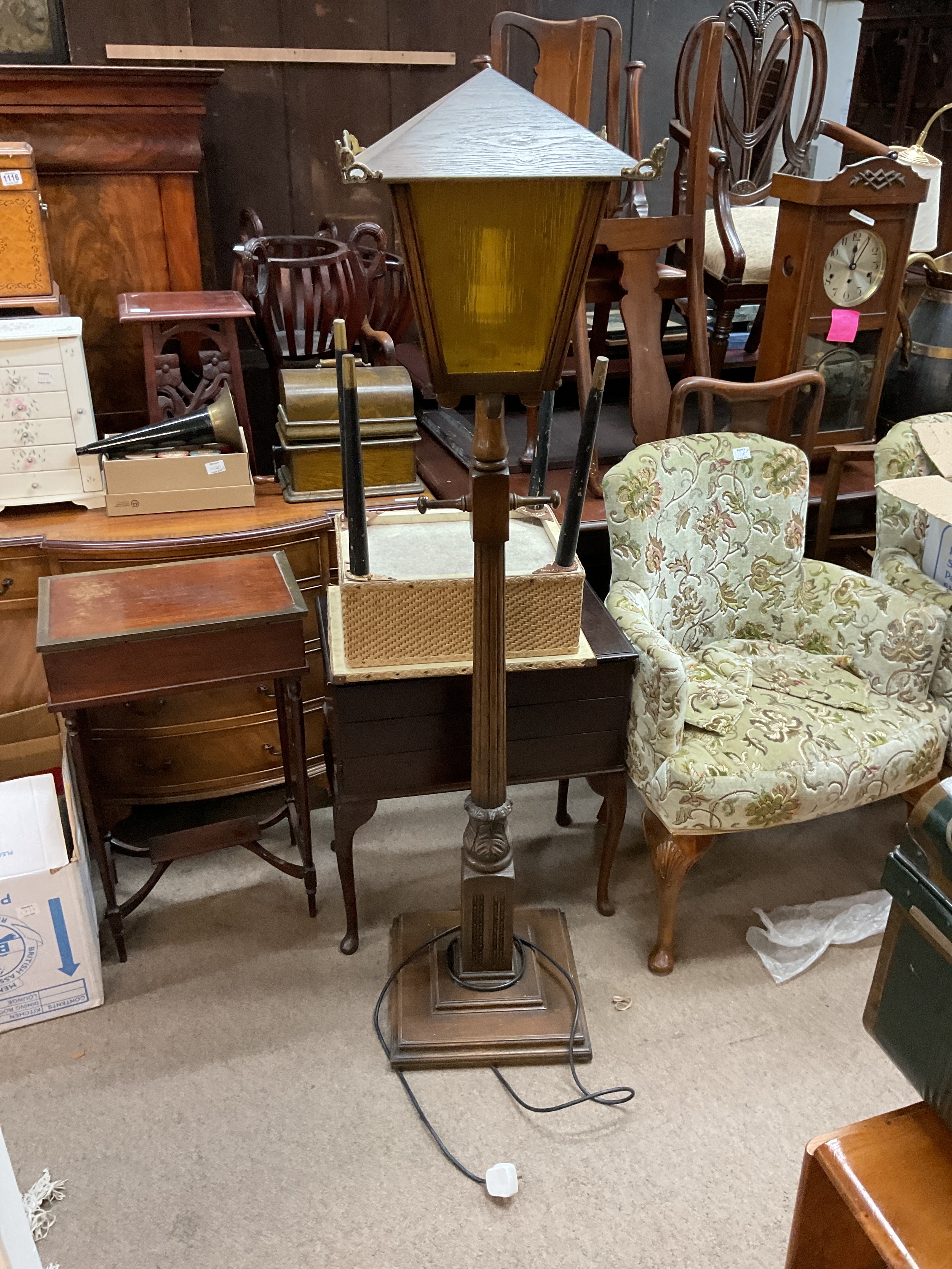 An Old Charm lamp post style standard lamp. h164 cm.