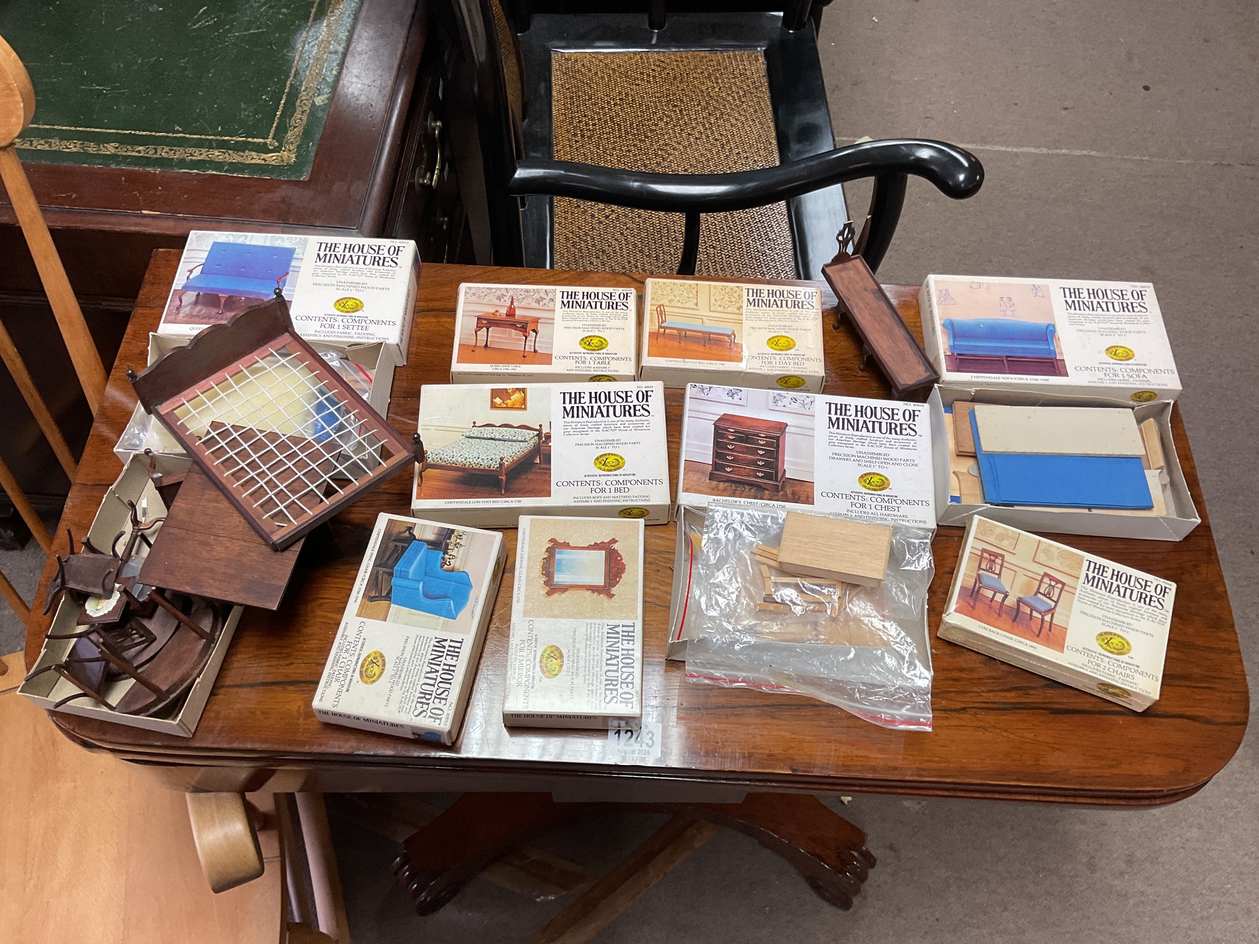 Qty of boxed and used dolls furniture. From The House of Miniatures.some assembled others unused.
