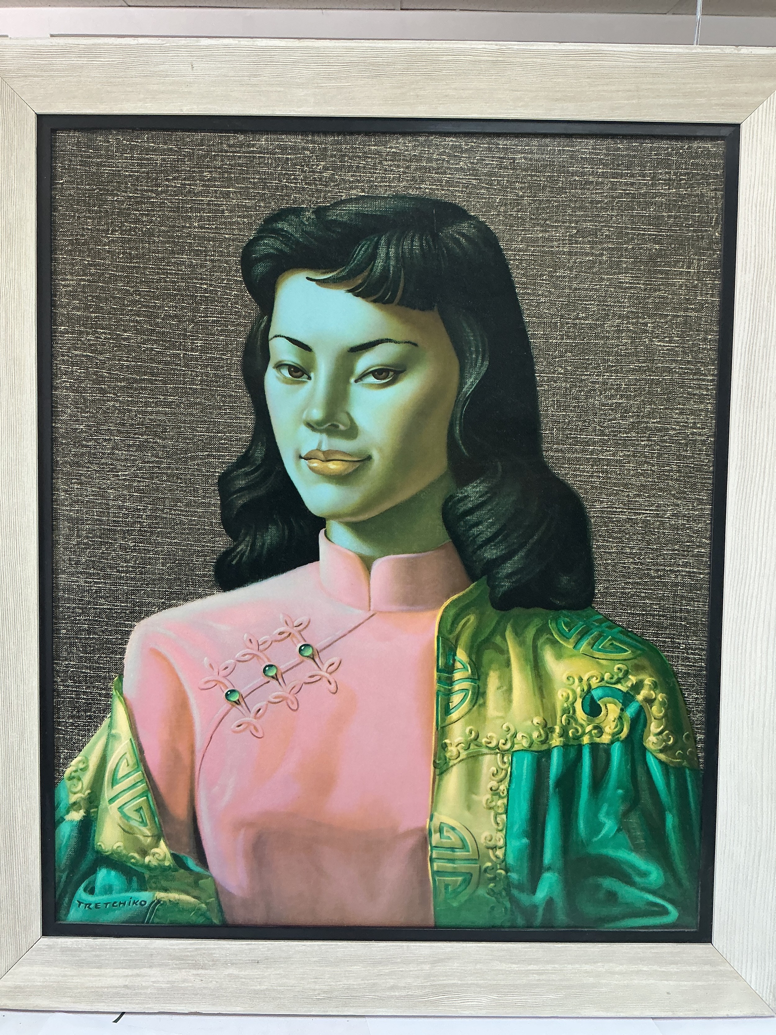 A Vladimir Tretchikoff print of Miss Wong, approx 60.5cm x 70.5cm.