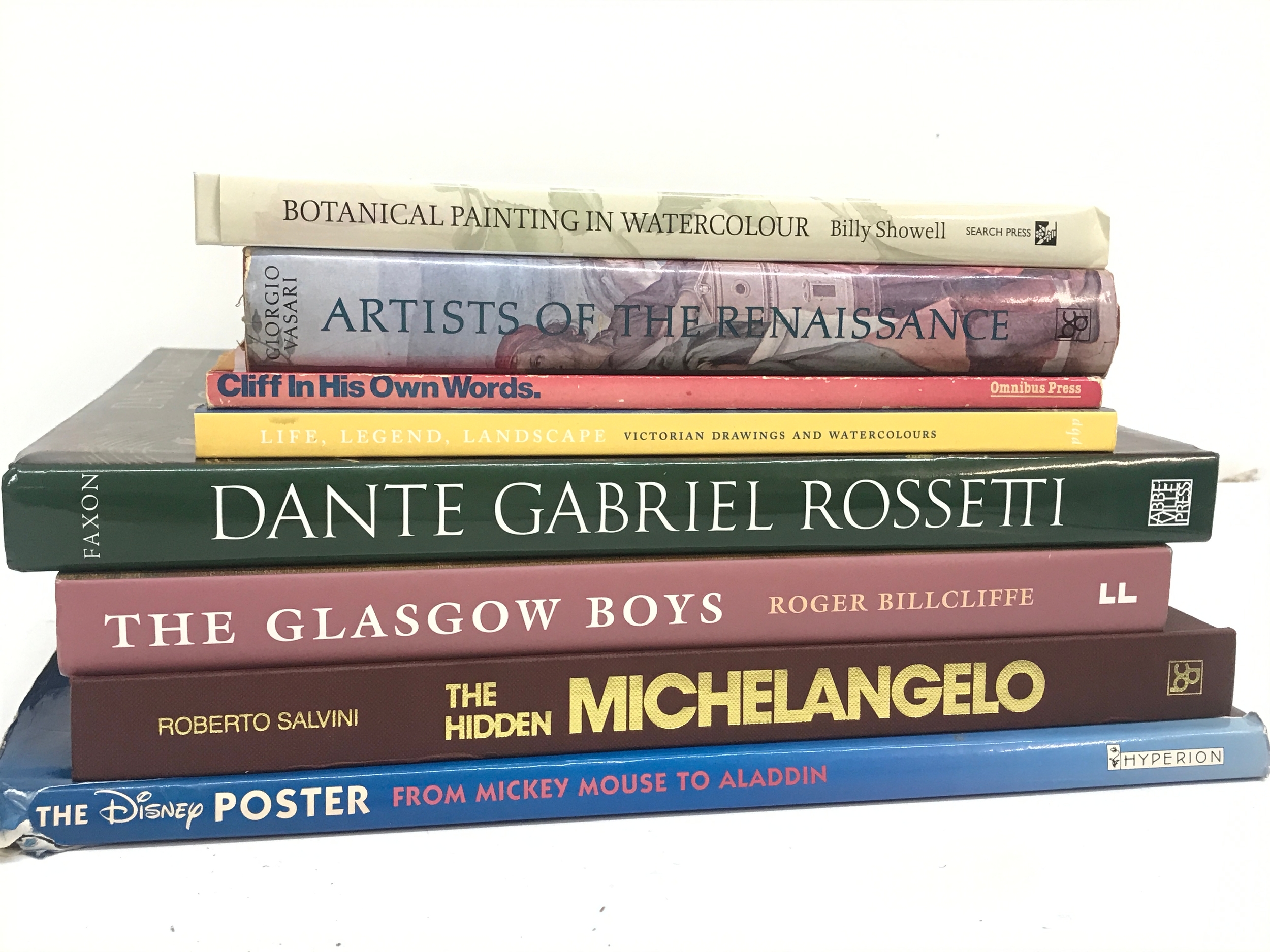 A collection of Art books including artists of the renaissance, Dante Gabriel Rossetti, the hidden Michelangelo etc No reserve 