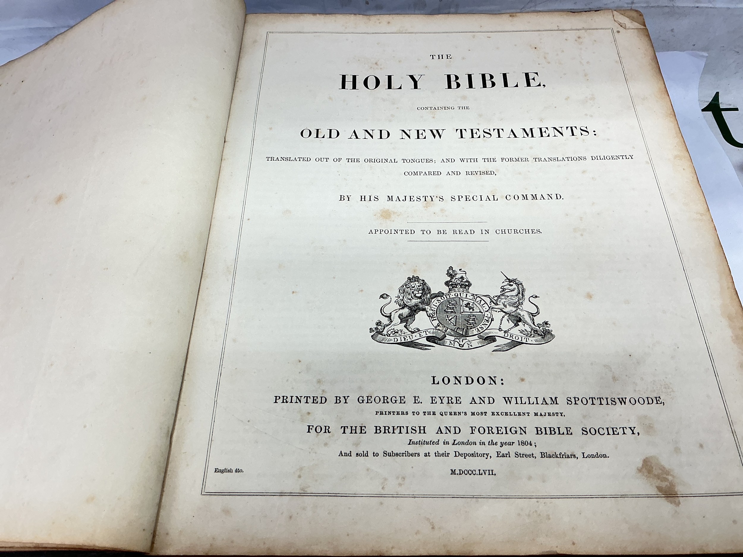 Two large 19th Century bibles.