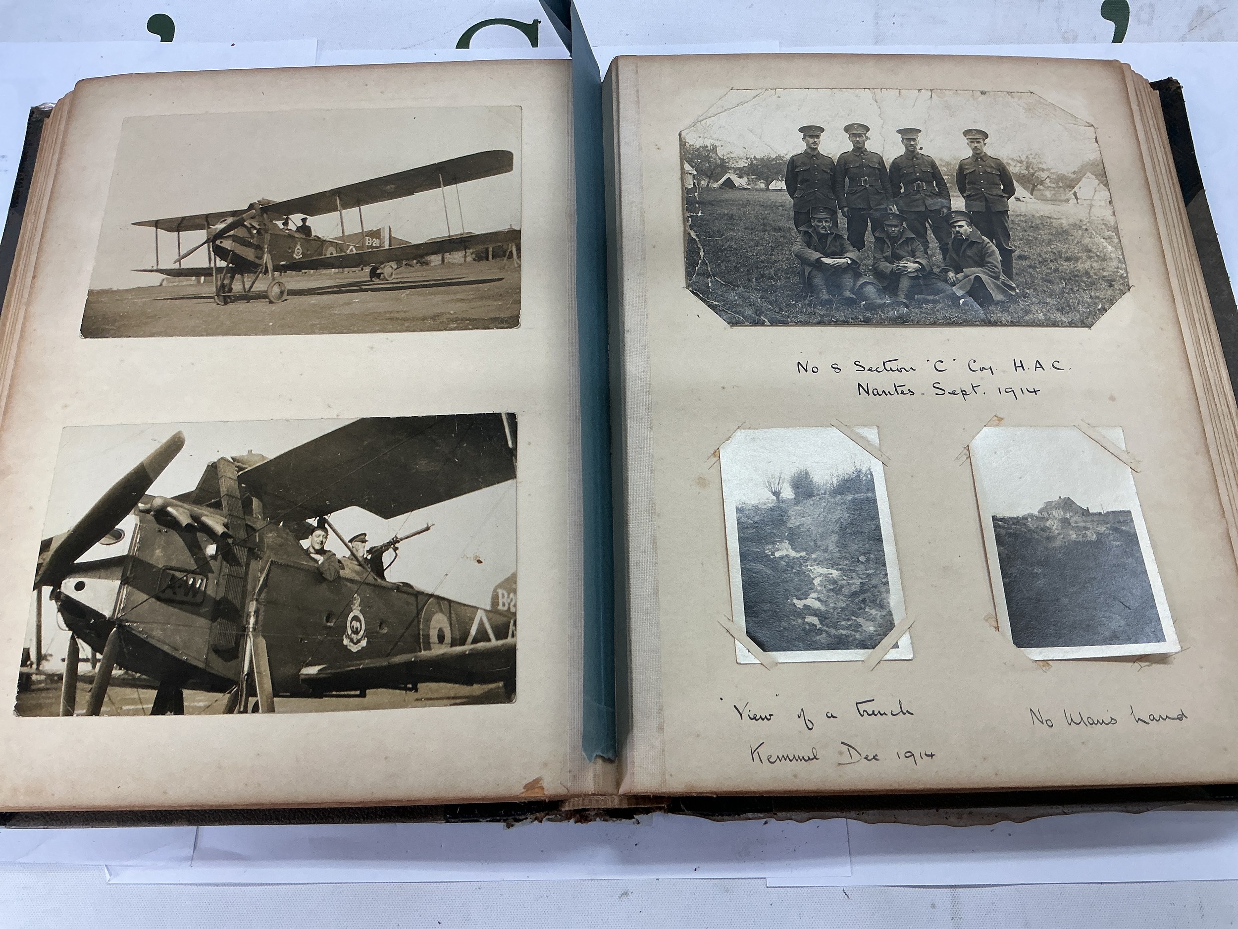A fascinating collection of WW1 photographs including aerial reconnaissance examples plus a binder of WW2 era photographic prints.