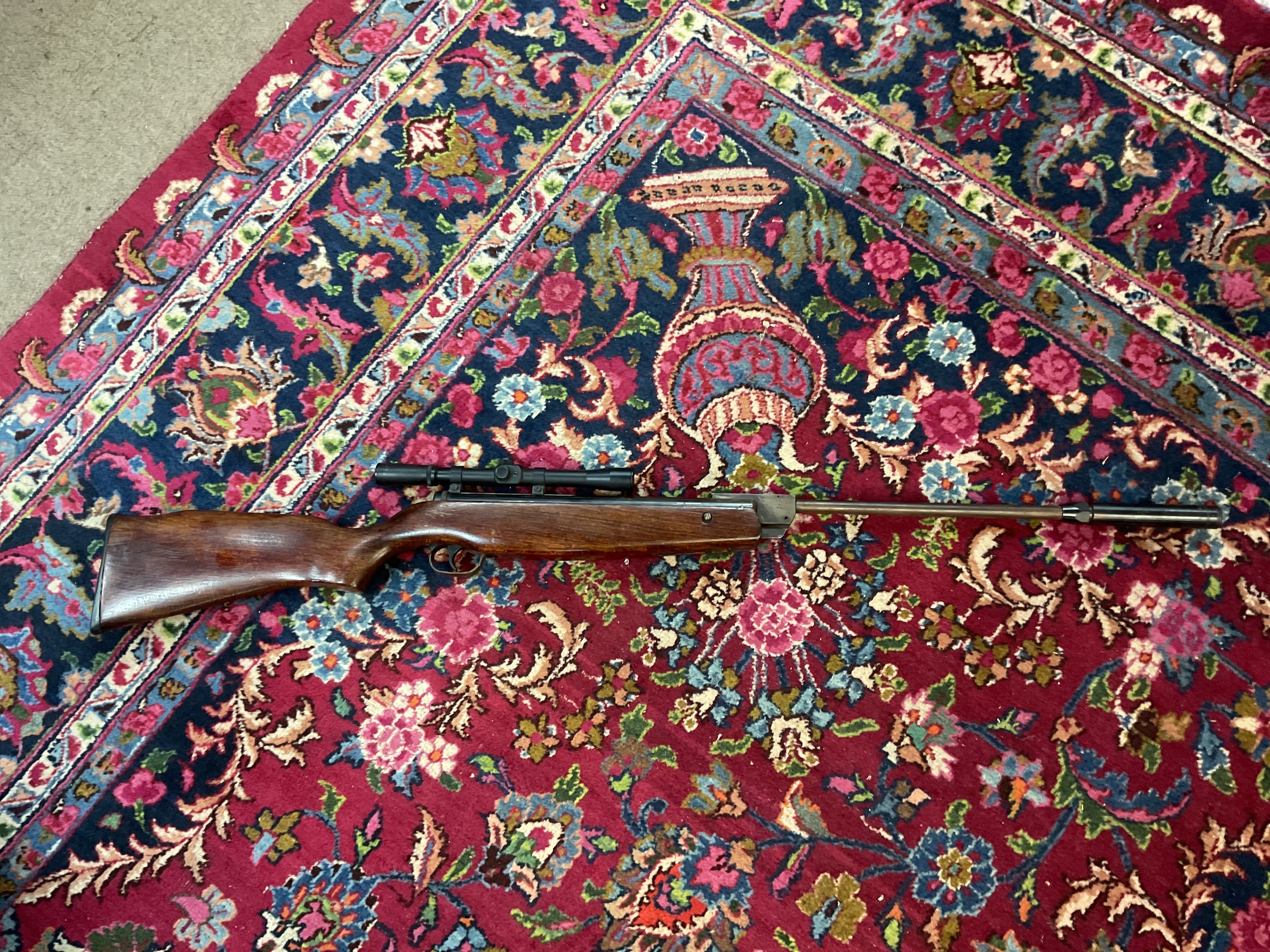 .177 Diana air rifle with Bisley 4 x 20 scope and silencer.