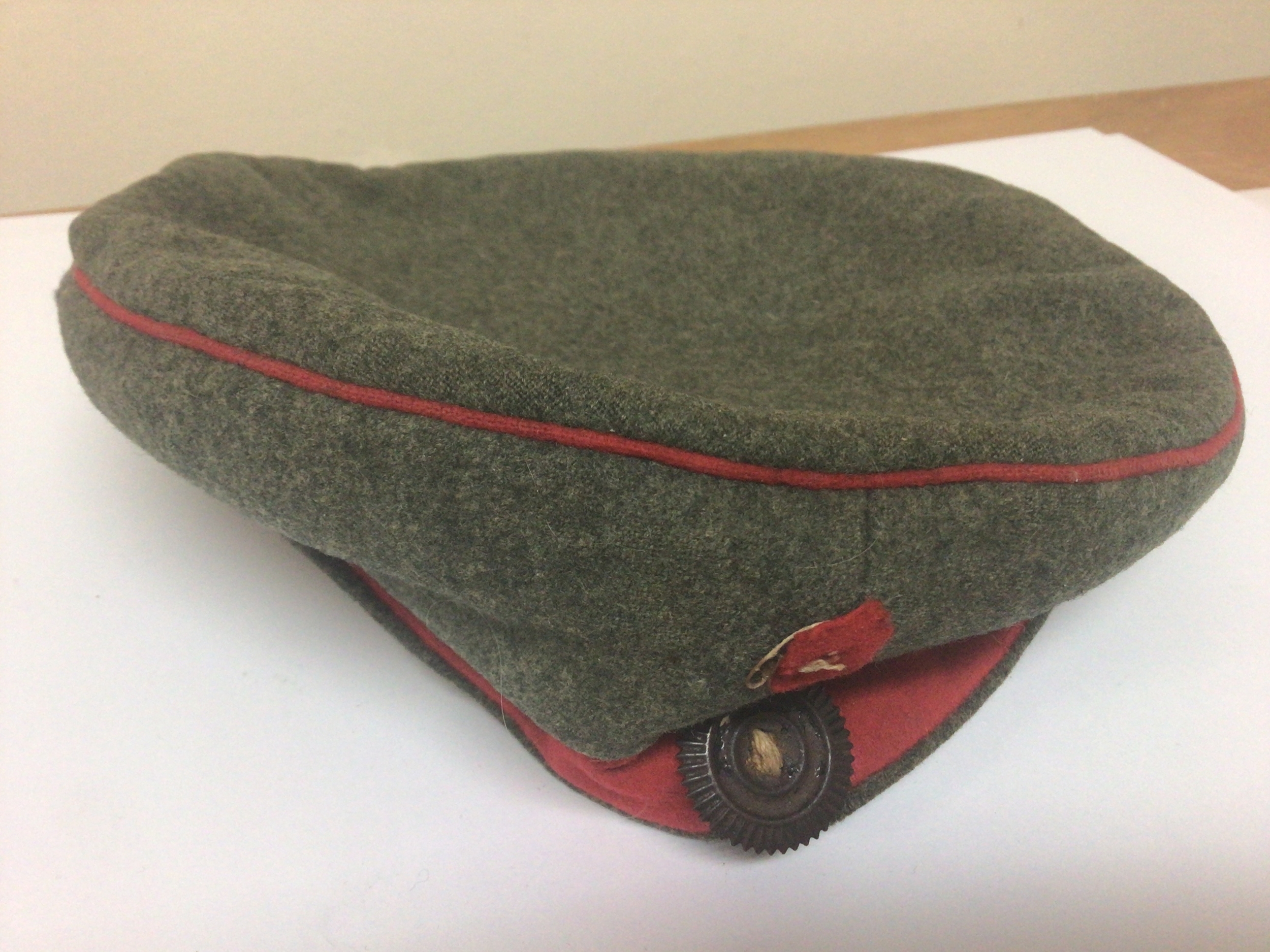  A German I world war Imperial Army Cloth cap with stamp marks to the internal lining. 
