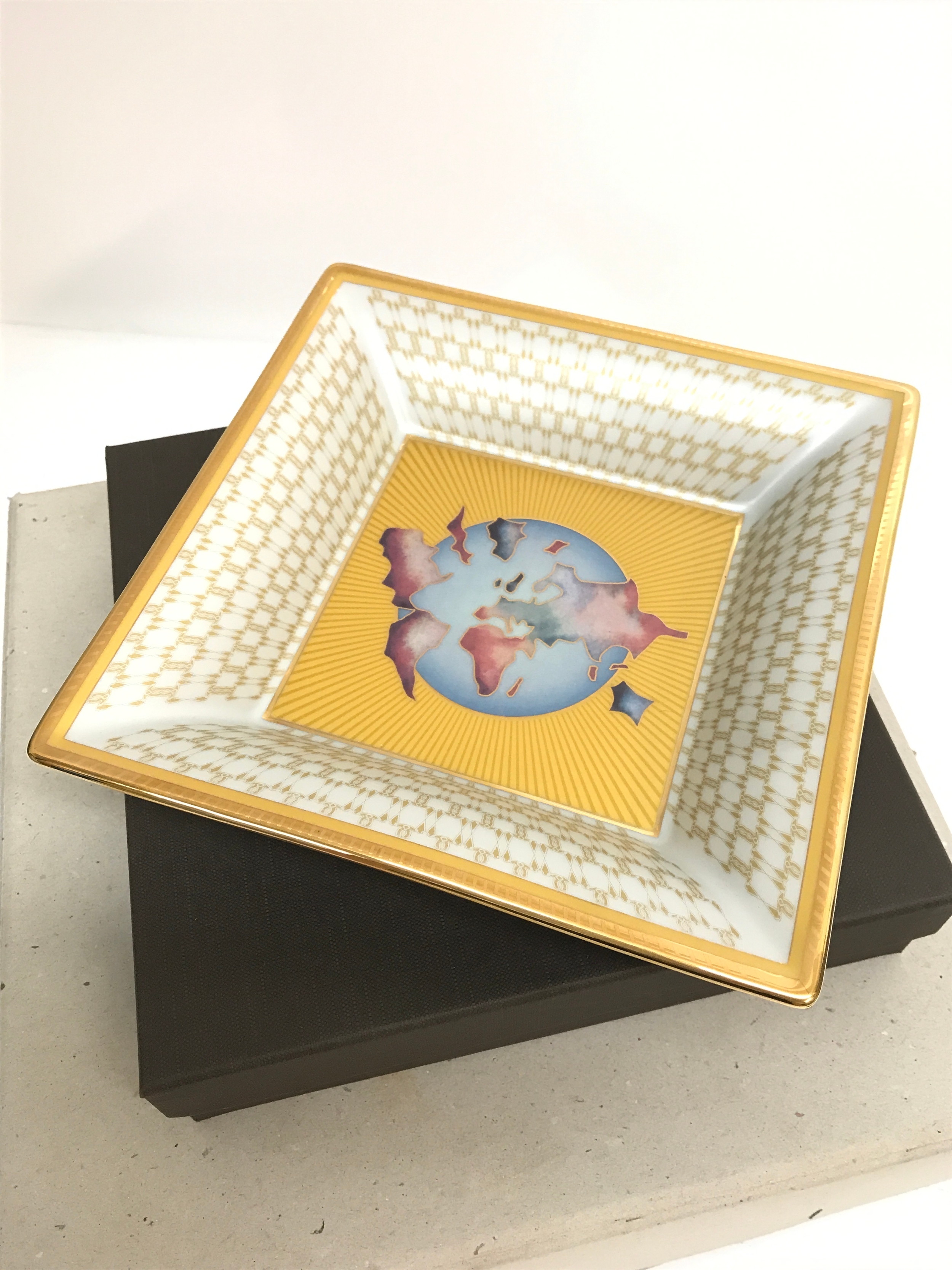 A boxed Limoge Patek Philippe dish , 19cm wide 4cm tall