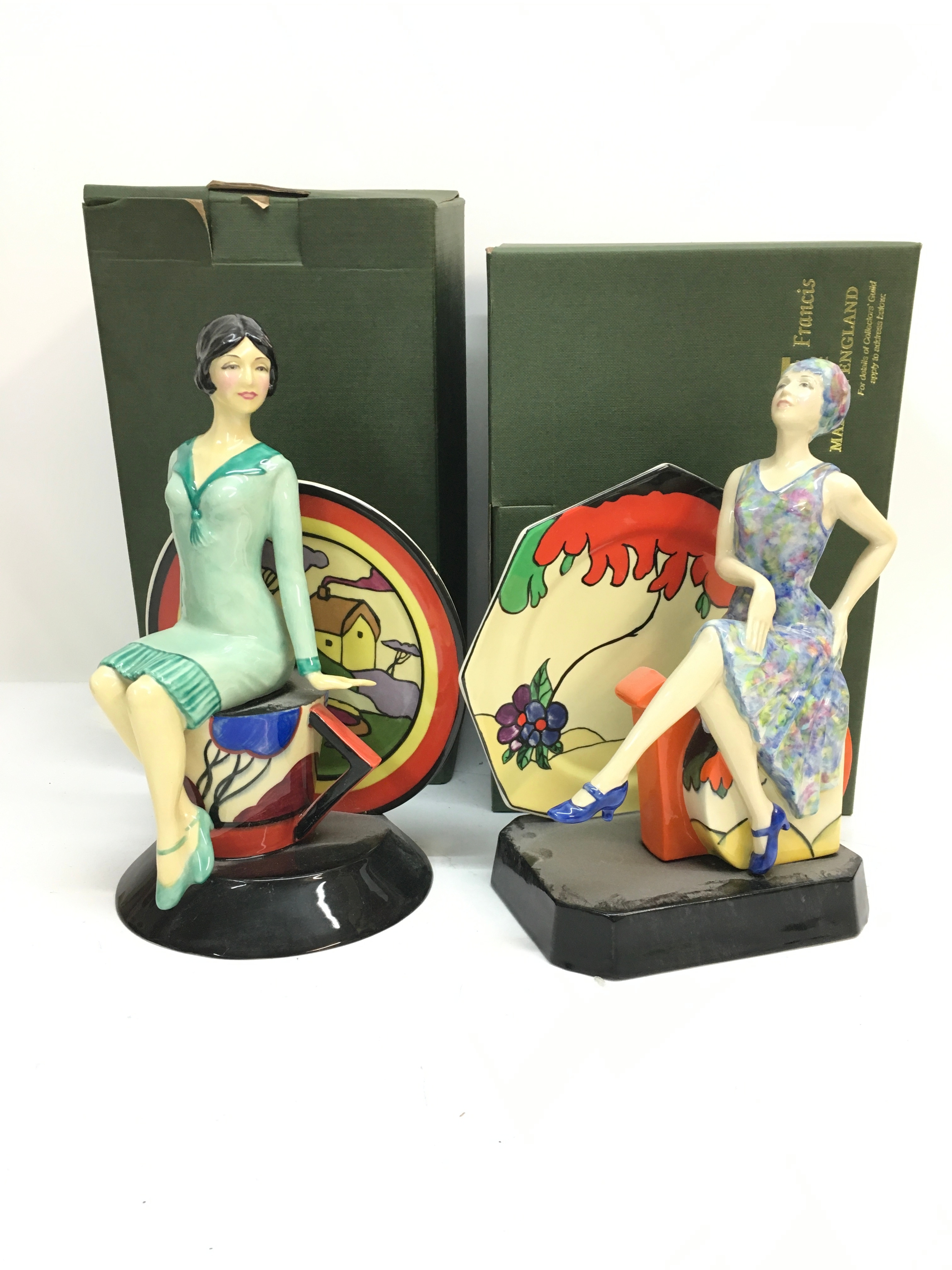 Two boxed Peggy Davis figures limited edition Tea with Clarice Cliff and Young Clarice Cliff