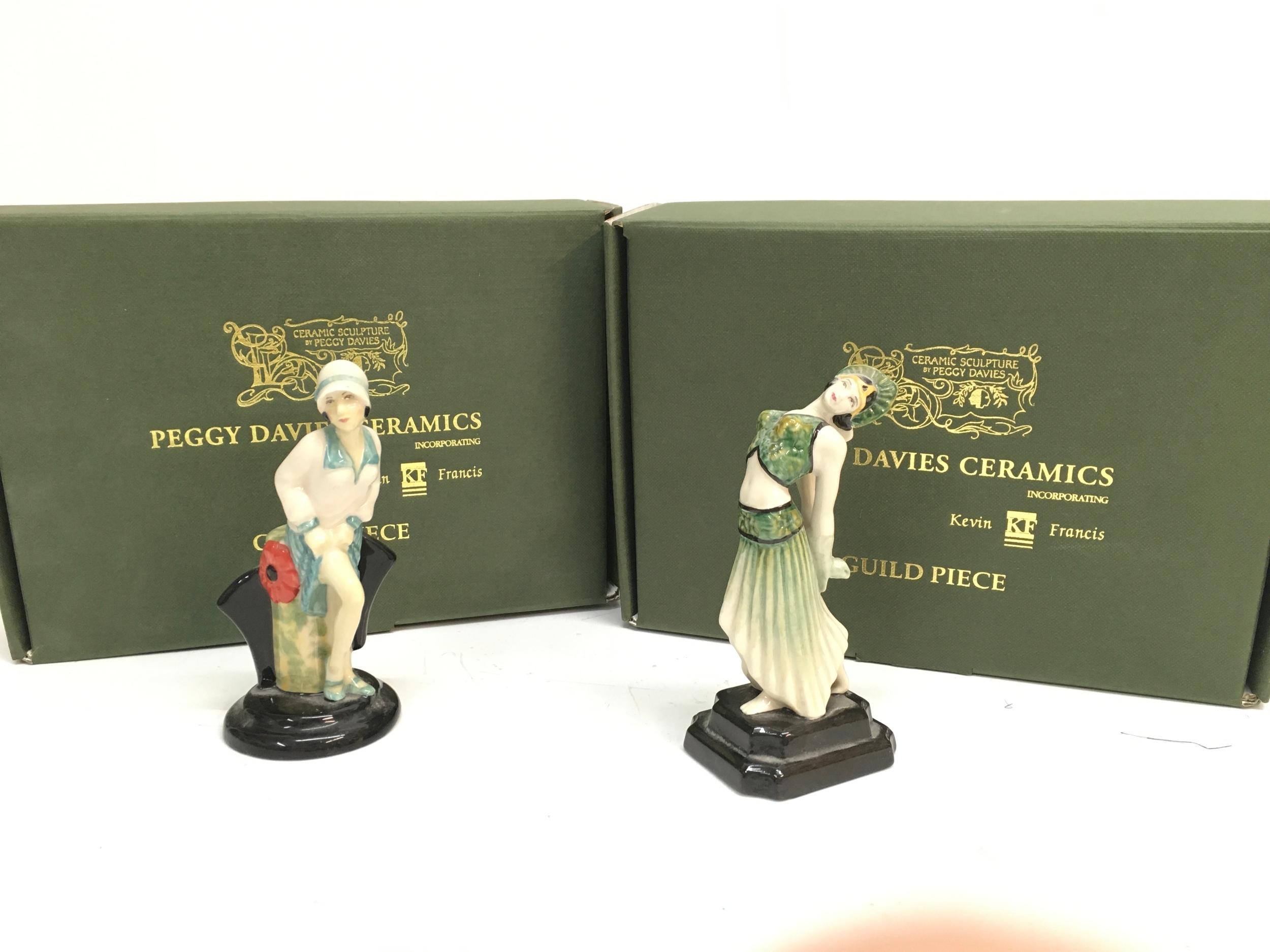 Two Small boxed Peggy Davies figures Guild Issue 2001 Jade and Guild Issue 2000