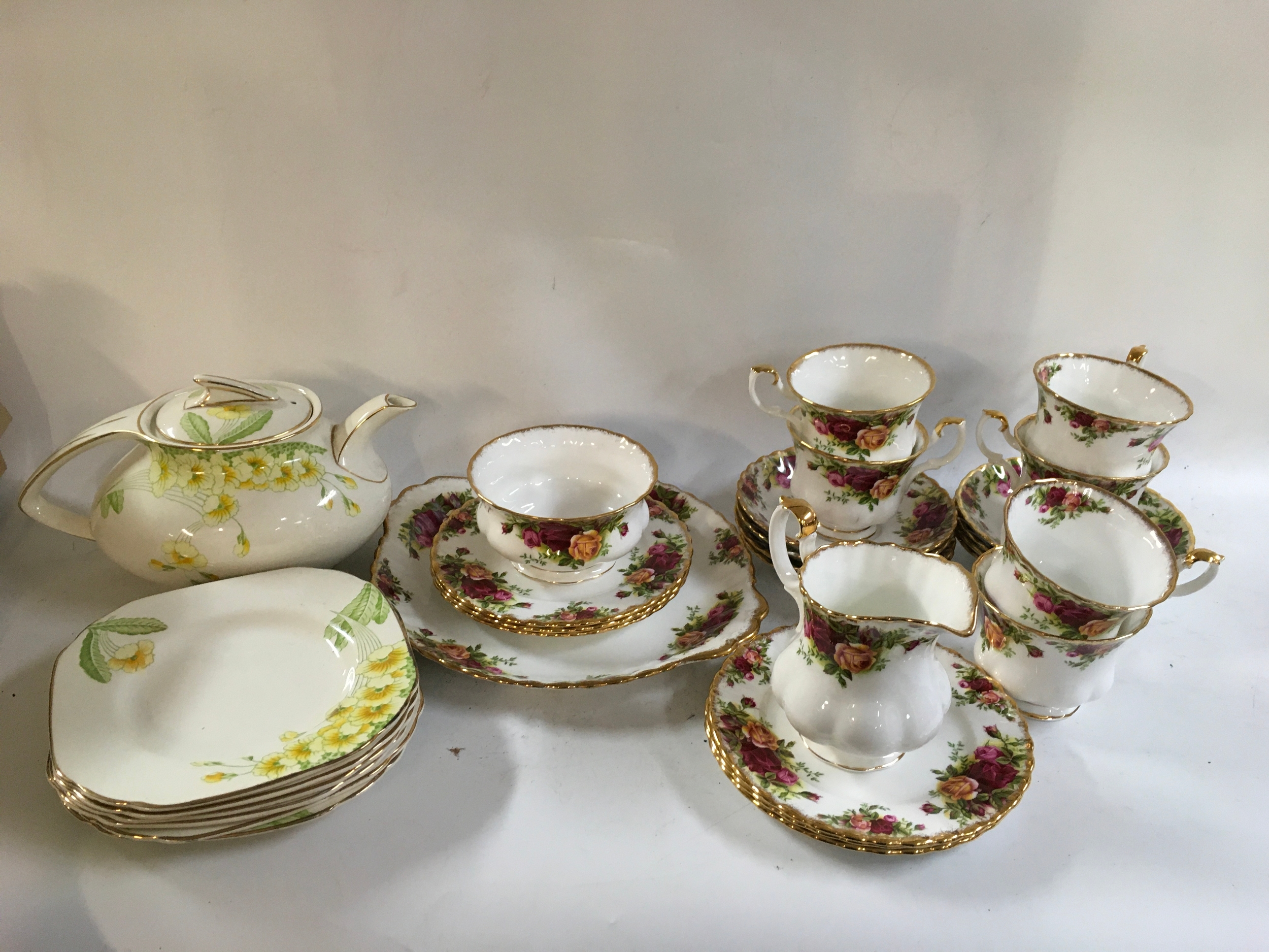 Royal Albert tea set with additional Sunderland Ware plates and a jug 
