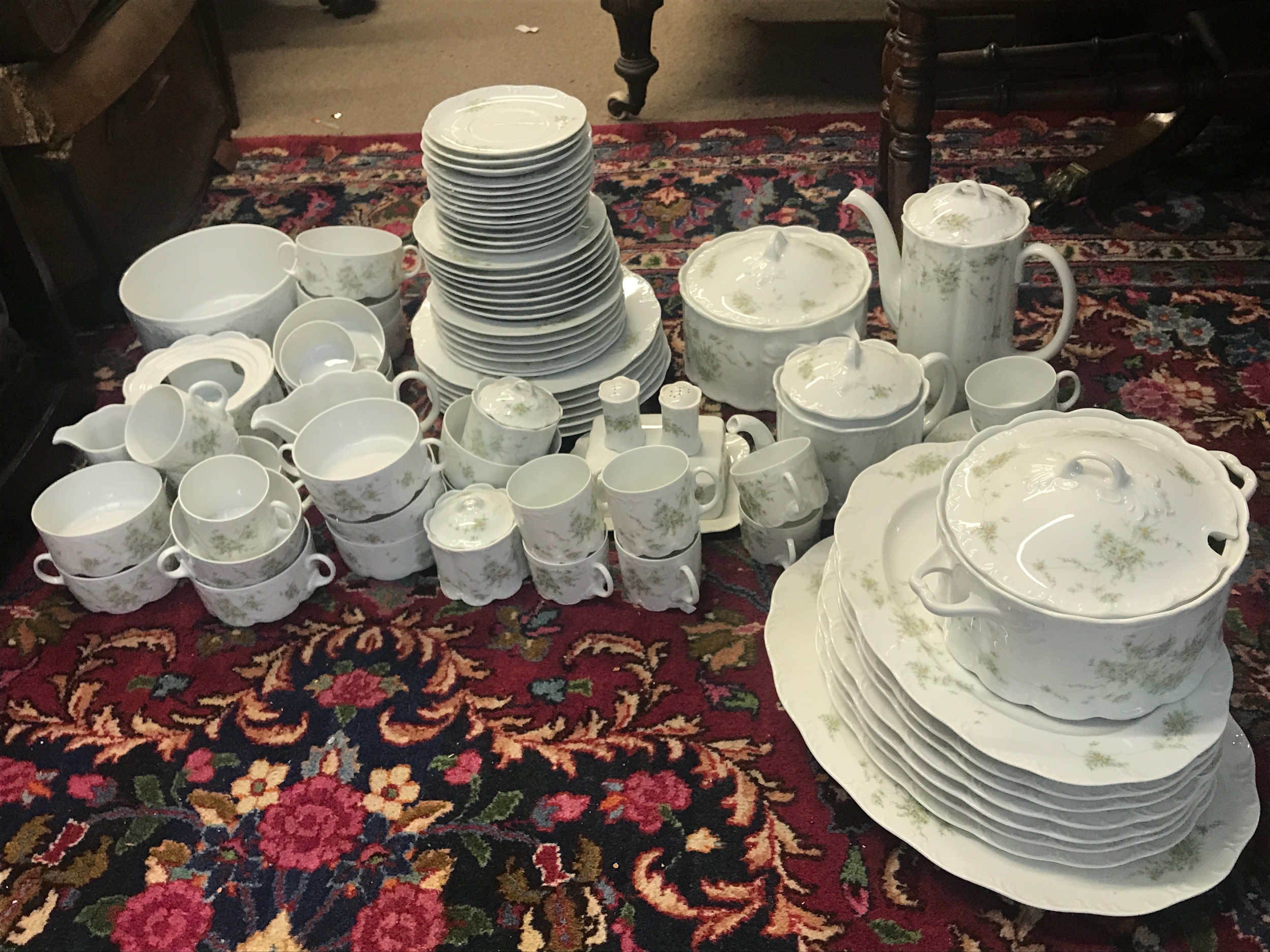 A Rosenthal Classic rose dinner service including cups, plates, platters 