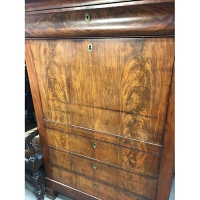 19th-century Continental walnut secretaire Biedermeier. 118cm wide,163cm tall, 51cm wide