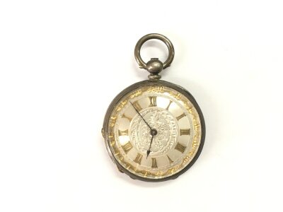 A silver cased fob watch. NO RESERVE