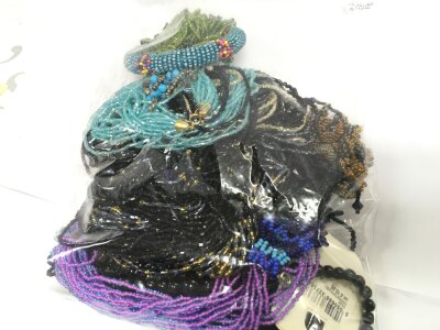 Fifteen beaded necklaces and five beaded bracelets
