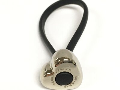 A stainless steel "GEORG JENSEN" DENMARK keyring