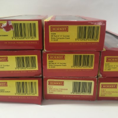 A collection of 8 boxed Hornby model carriages. 00 gauge.