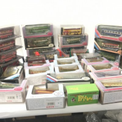 A collection of boxed model buses in excess of 30 pieces by Corgi..EFE..etc