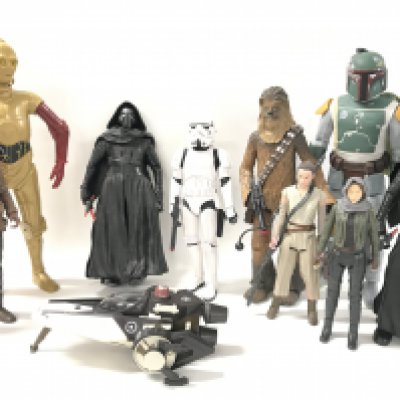 A Collection of Modern Playworn Star Wars Toys. No Reserve