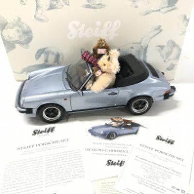 A Boxed Steiff Porsche Set with Certificate.