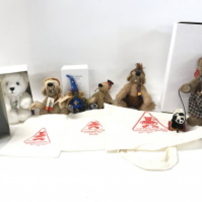 A Collection of Various Teddy Bears Including Clemens. Merrythought and Hermann.