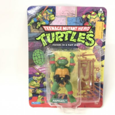 A Carded Playmates Teenage Mutant Hero Turtles Raphael Figure. Blister has Some Damage. Un punched.
