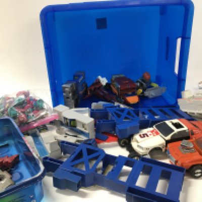 A box containing G1 Transformers suitable for Spares or repair