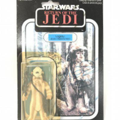 A Vintage Star Wars The Return Of The Jedi Carded Logray Figure Signed By Actor Mike Edmonds. No Reserve.