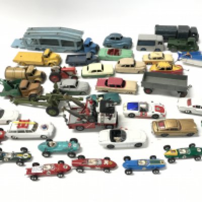 A Box Contaning Playworn Diecast Including Corgi. Dinky etc.