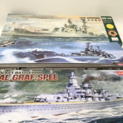 3x boxed Warship model kits including Gunnery Training Ship. USS ARIZONA BB39 by minihobbymodels &hellip;. Heavy Cruiser USS INDIANAPOLIS CA35. by Academy models&hellip;.Pocket Battleship. ADMIRAL GRAF SPEE. by Academy models&hellip; No reserve. (3)