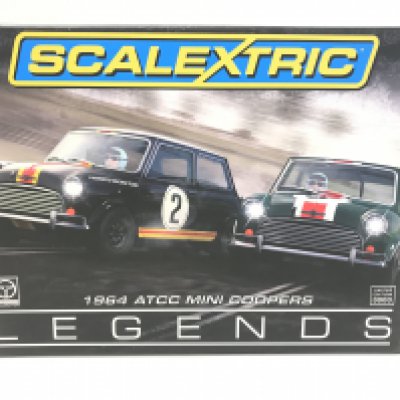A Boxed Scalextric Legends 1964 ATCC Mini Coopers Set.