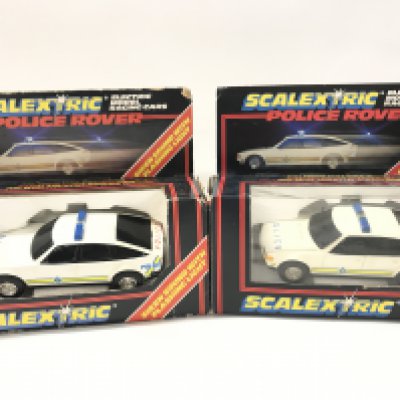 2 Boxed Scalextric Rover Police Cars #C.284.