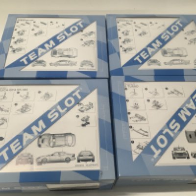 A collection of 4 boxed Team Slot car building kits. Including 2x Lancia Stratos HF. A Toyota Celica GT 4 ST185. A Renault 5 turbo.