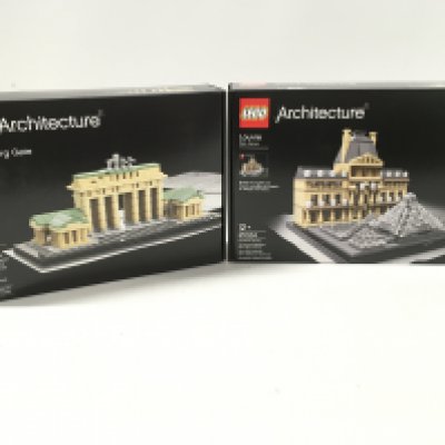 2x sealed boxed Lego Architecture sets includes # 21011. Brandenburg Gate. Also. # 21024. Louvre