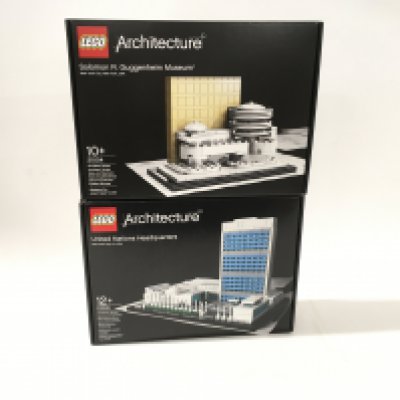 2x sealed boxed Lego Architecture sets includes # 21018 United Nations Headquarters&hellip;.# 21004. Solomon R. Guggenheim Museum. No reserve