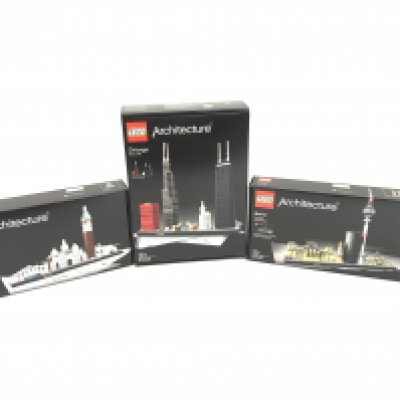 3 boxed and sealed Lego sets, to include Berlin 21027, Chicago 21033, Venice 21026. No reserve.