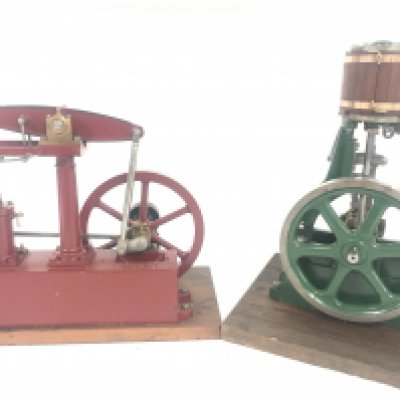 Two Scale Model Traction Static Engines.. A Stuart Turner Beam Engine And A Stuart No.1 Vertical Engine. No Reserve.