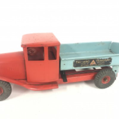 A Tri-Ang Red And Blue Transport Tipper Truck