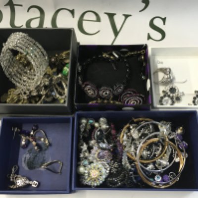 A collection of costume jewellery including Swarovski, Dior . Postage category b