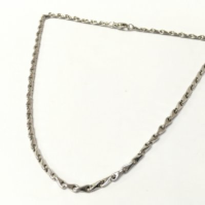A 9ct white gold necklace , 23.5g total weight. postage catA