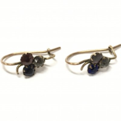 A pair of gemstone earrings . Postage category A