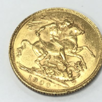 A 1900 gold sovereign , postage cat A