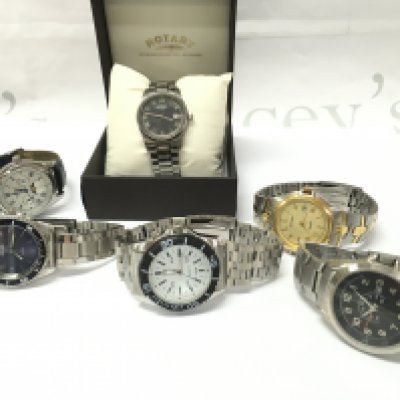 A collection of Gents watches including a boxed Rotary, Sekonda etc. postage category B
