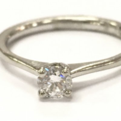 A platinum diamond solitaire ring , 3.6g total weight. Size N/O Postage category A