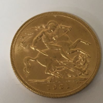 A George V 1931 gold sovereign.