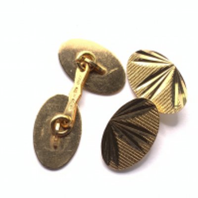 A pair of 18ct yellow gold cufflinks, 5.4g (A)
