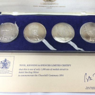 A cased limited edition Winston Churchill sterling silver coin set. Shipping category B.