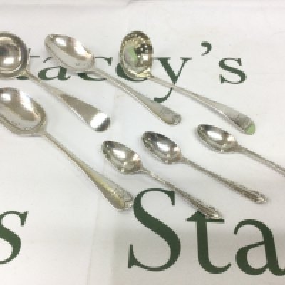 A small collection of silver spoons. Shipping category B.