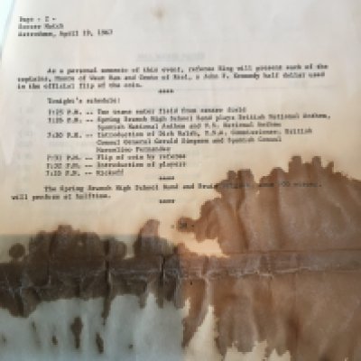 1967 Real Madrid v West Ham Football Memorabilia: Press release brought back by a West Ham player stating that this will be the first indoor soccer match in history. It explains the match is being televised in Mexico and the captains will receive a JF Kennedy half dollar coin. It contains a team sheet for both teams but is in very poor condition. C/W a press photo of West Ham directors, manager and some players being introduced to dignitaries in Texas.