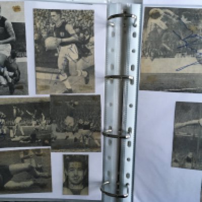 West Ham 1960s Football Autographs: Removed from various publications and hand signed by Woosnam, Brown, Bond, Scott, Kirkup and others with duplication. (100)