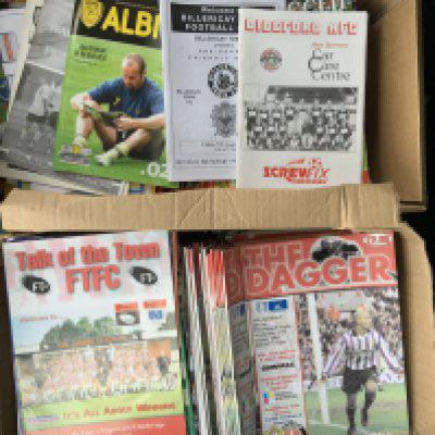 Dagenham + Redbridge Football Programmes: Quantity of home and away programmes in excellent condition with instructions to sell. (2 boxes)